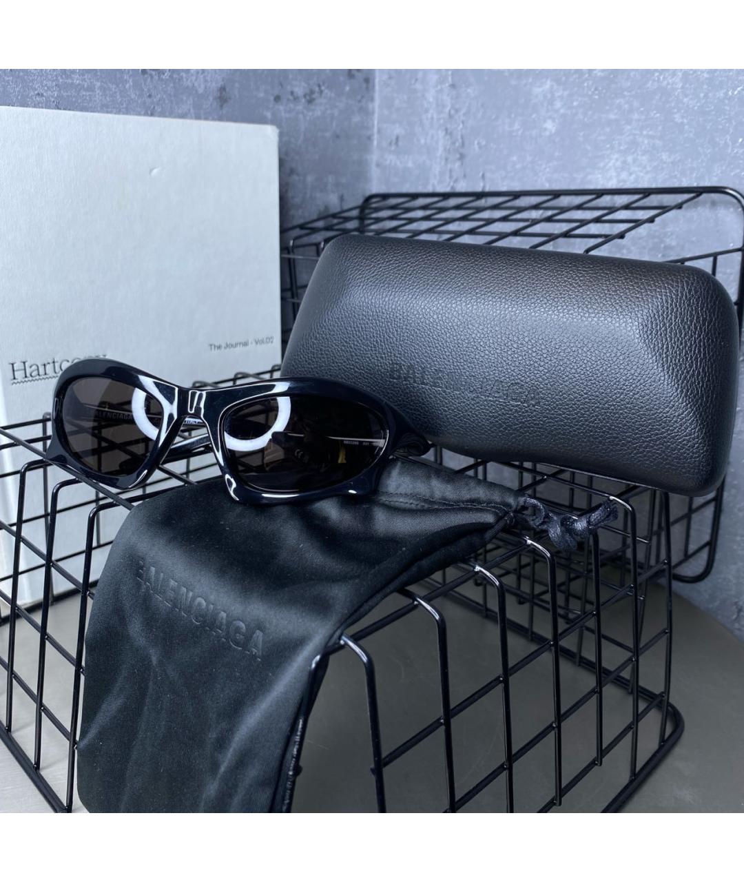 BALENCIAGA Черные пластиковые солнцезащитные очки, фото 2