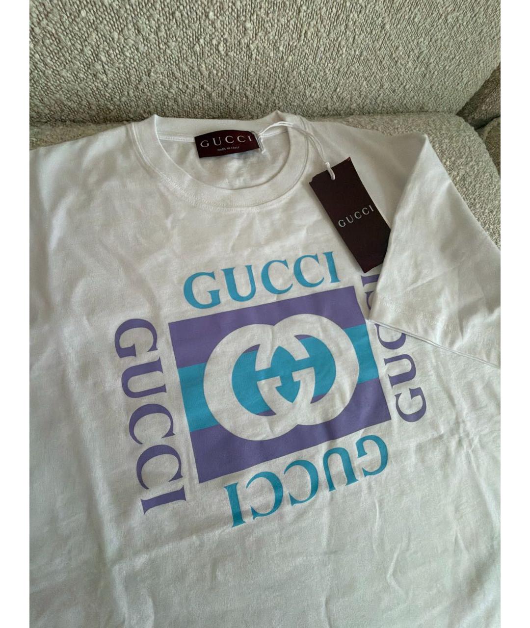 GUCCI Белая хлопковая футболка, фото 2