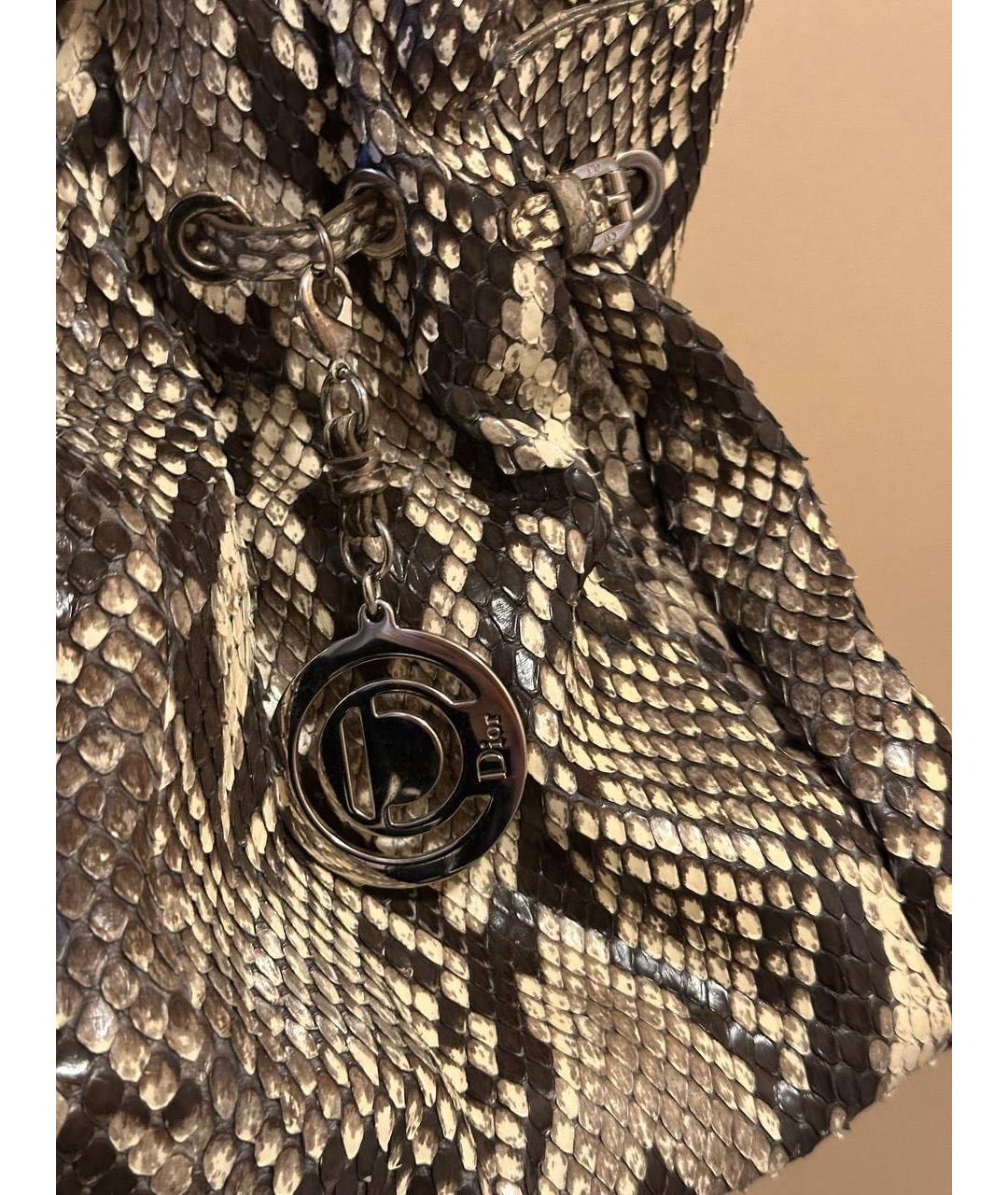 CHRISTIAN DIOR Бежевая сумка тоут из экзотической кожи, фото 6