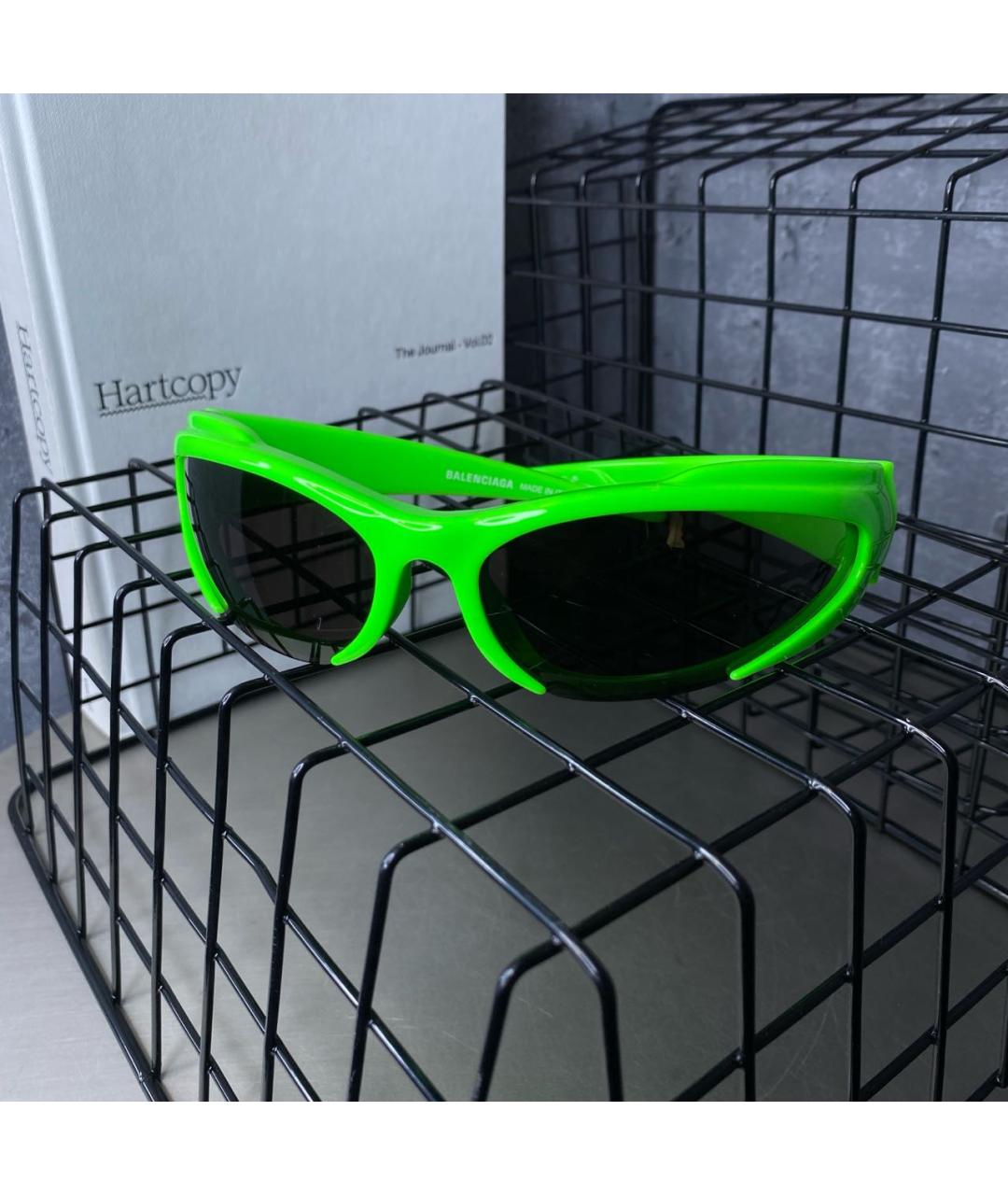 BALENCIAGA Зеленые пластиковые солнцезащитные очки, фото 3
