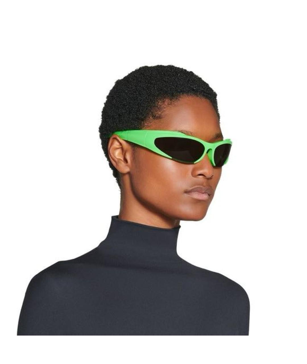 BALENCIAGA Зеленые пластиковые солнцезащитные очки, фото 8