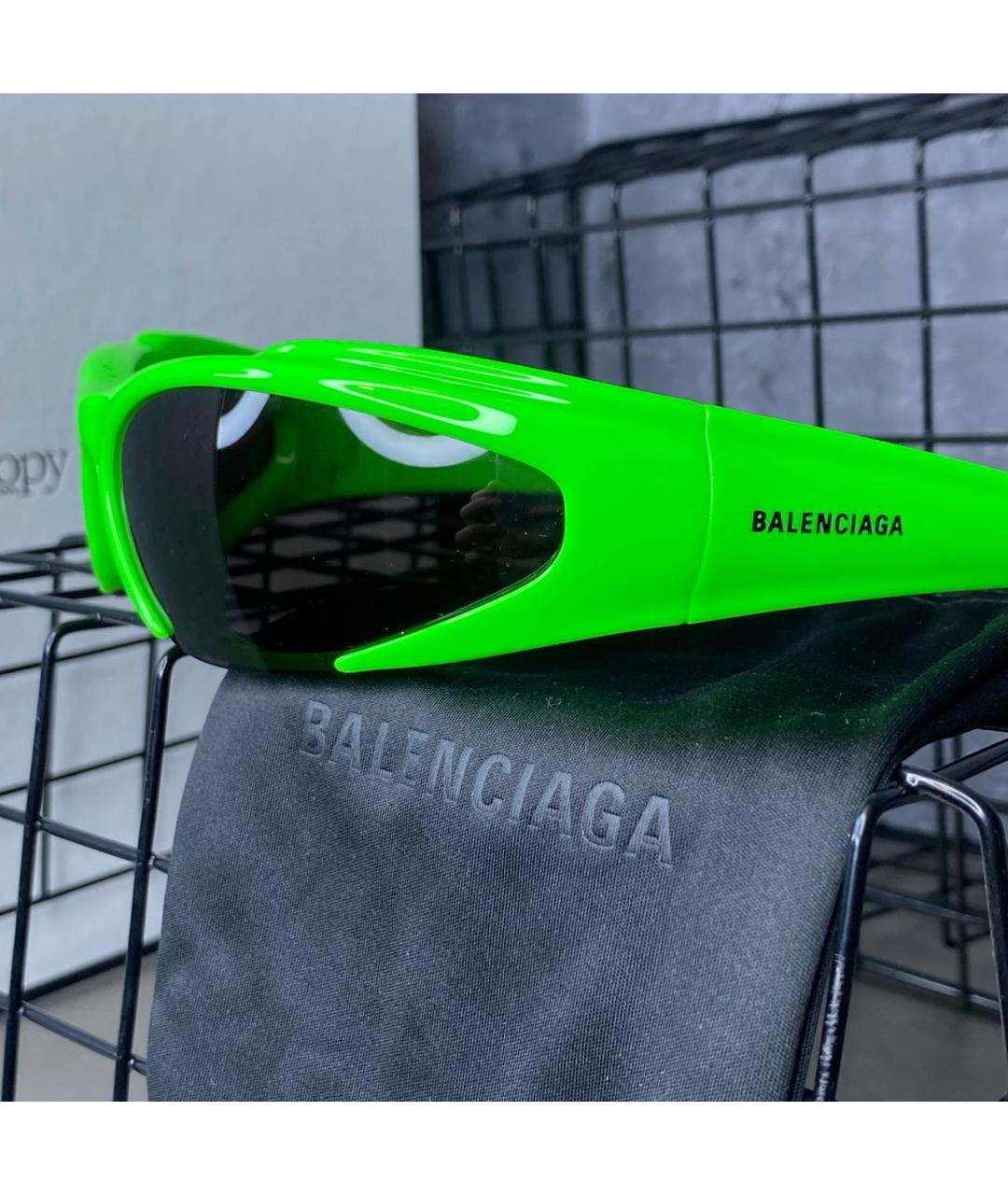 BALENCIAGA Зеленые пластиковые солнцезащитные очки, фото 2