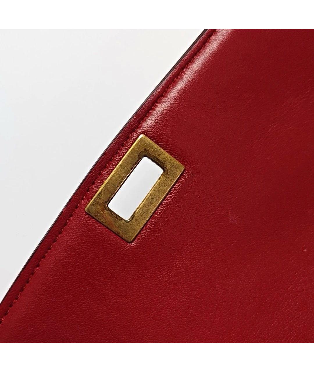 CELINE Красная кожаная сумка через плечо, фото 7
