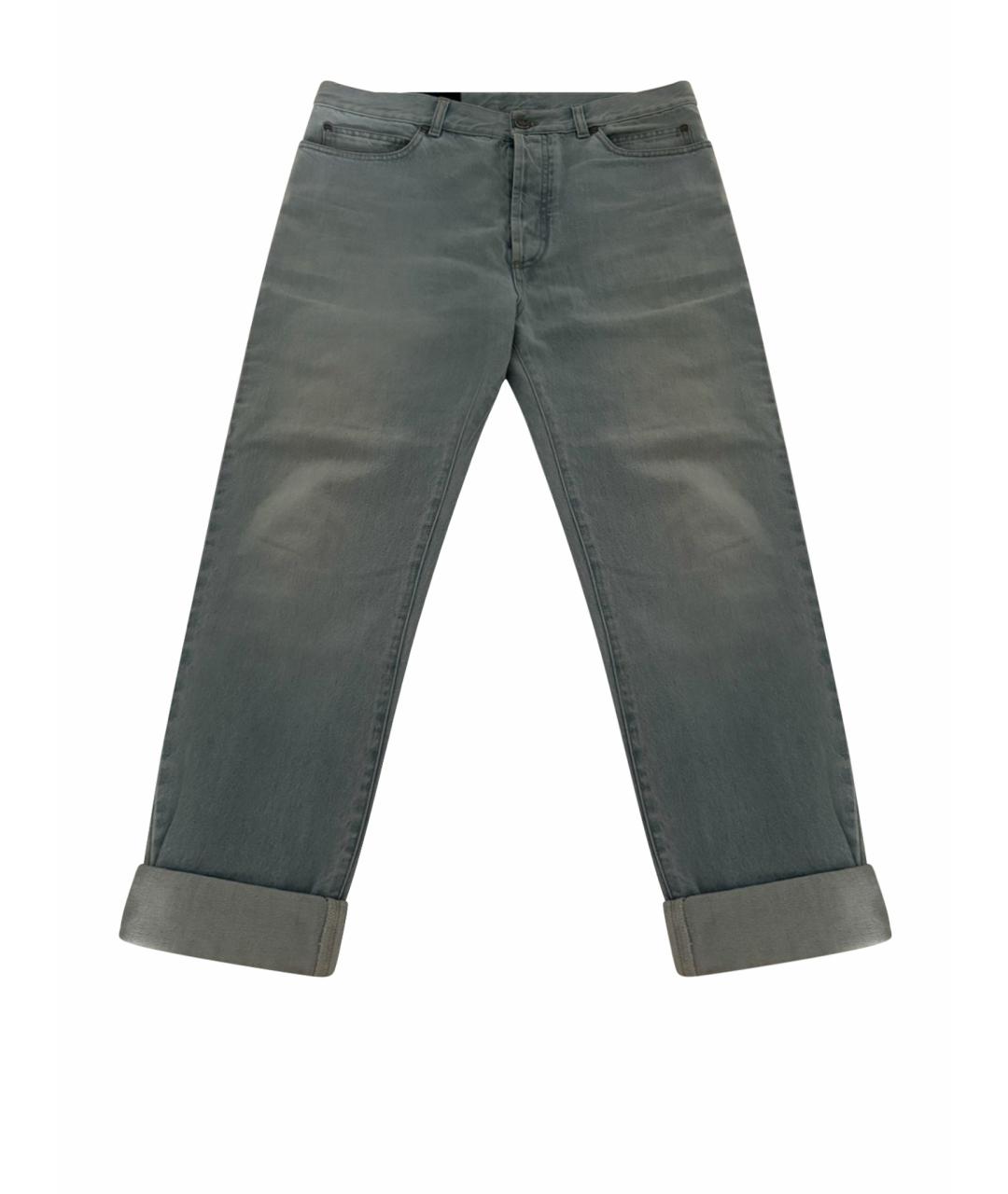 BALMAIN Голубые хлопковые прямые джинсы, фото 1