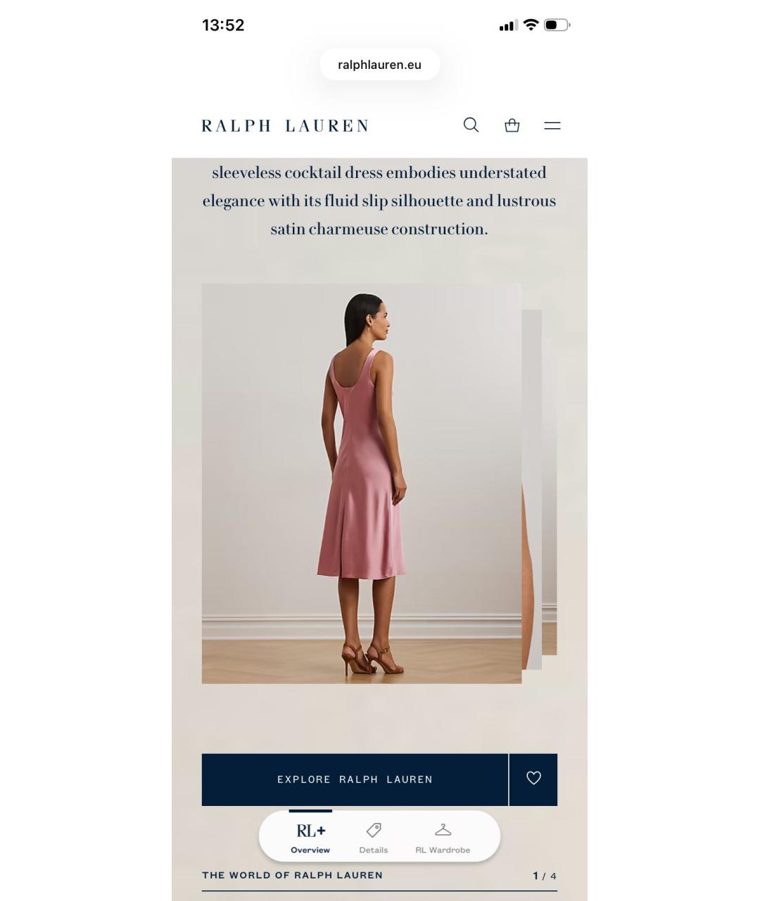 RALPH LAUREN Розовое полиэстеровое вечернее платье, фото 8