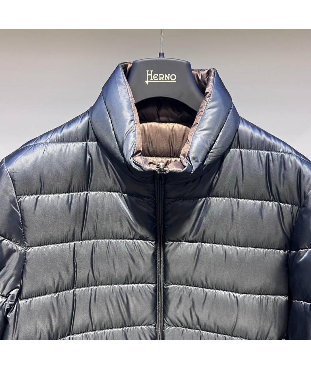 HERNO Черный полиамидовый пуховик, фото 3