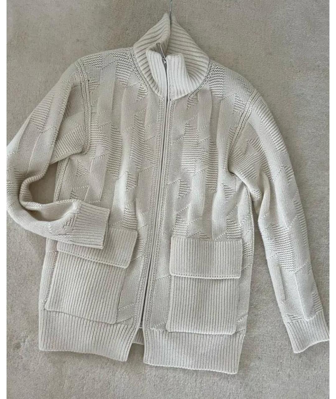 HERMES Белый хлопковый кардиган, фото 3