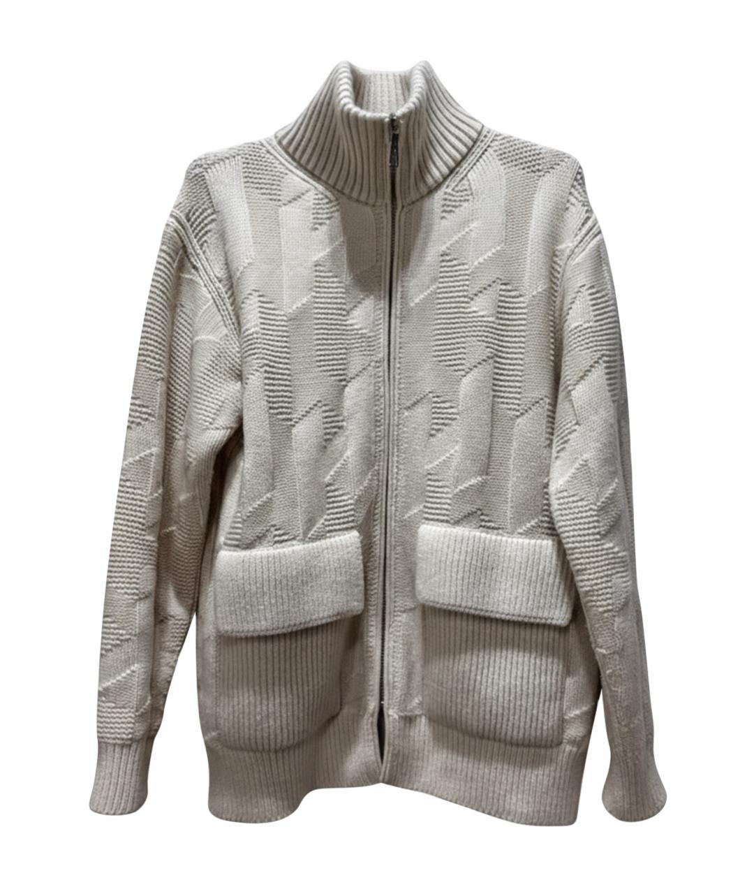 HERMES Белый хлопковый кардиган, фото 1