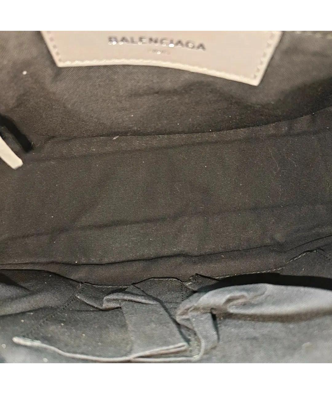 BALENCIAGA Серая кожаная сумка с короткими ручками, фото 4