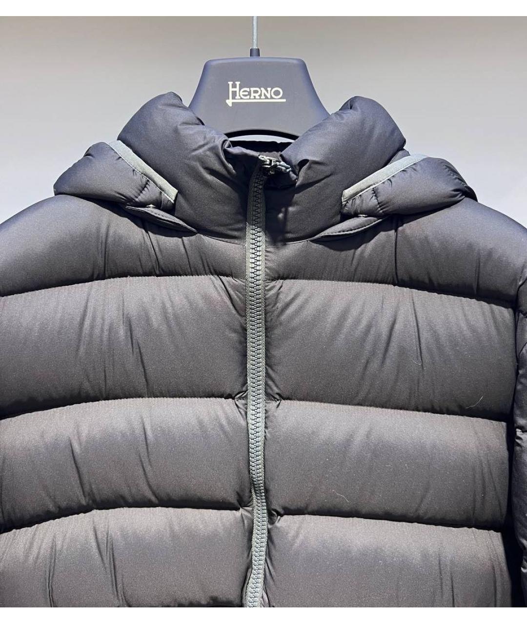 HERNO Черный полиамидовый пуховик, фото 3