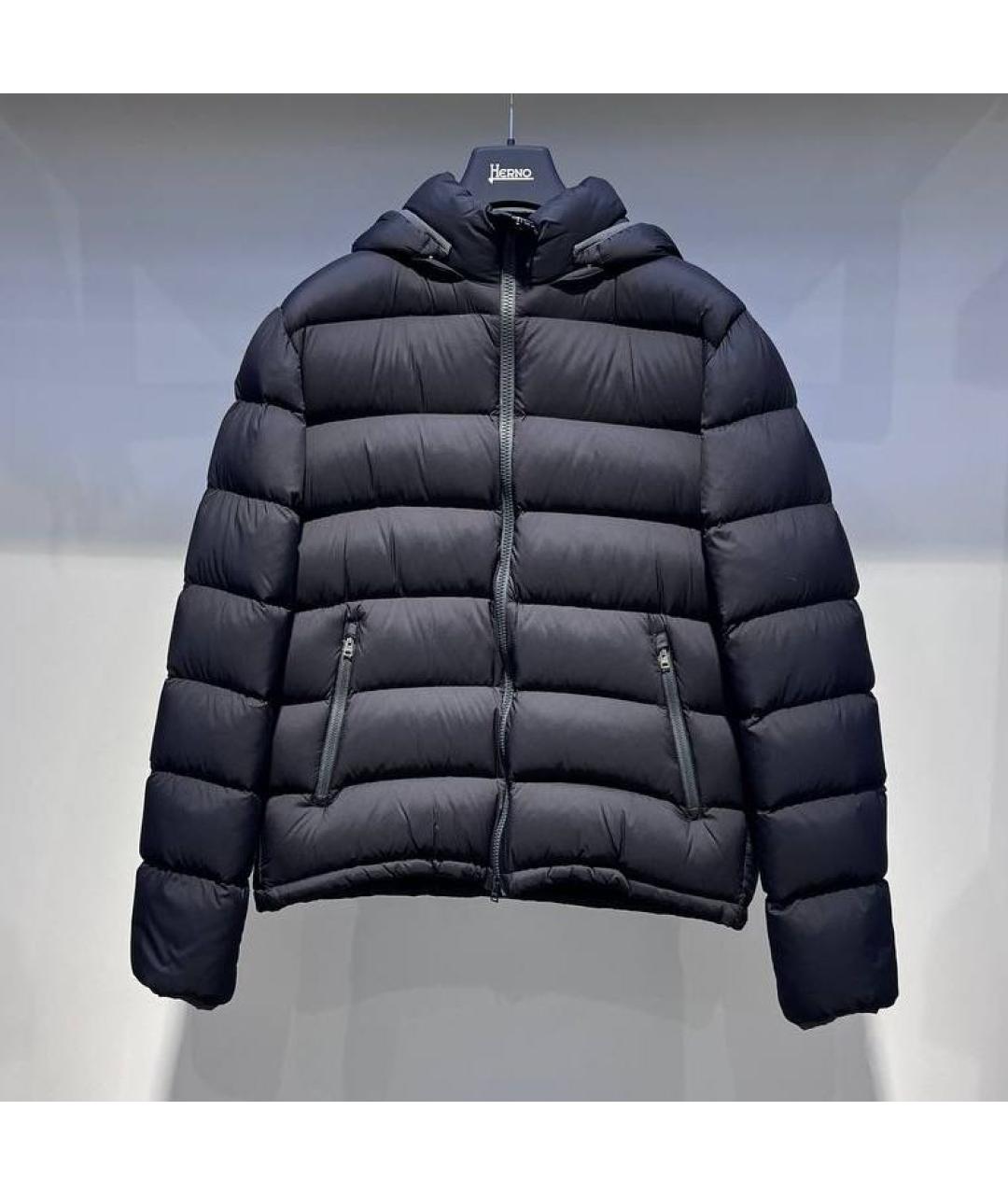 HERNO Черный полиамидовый пуховик, фото 4