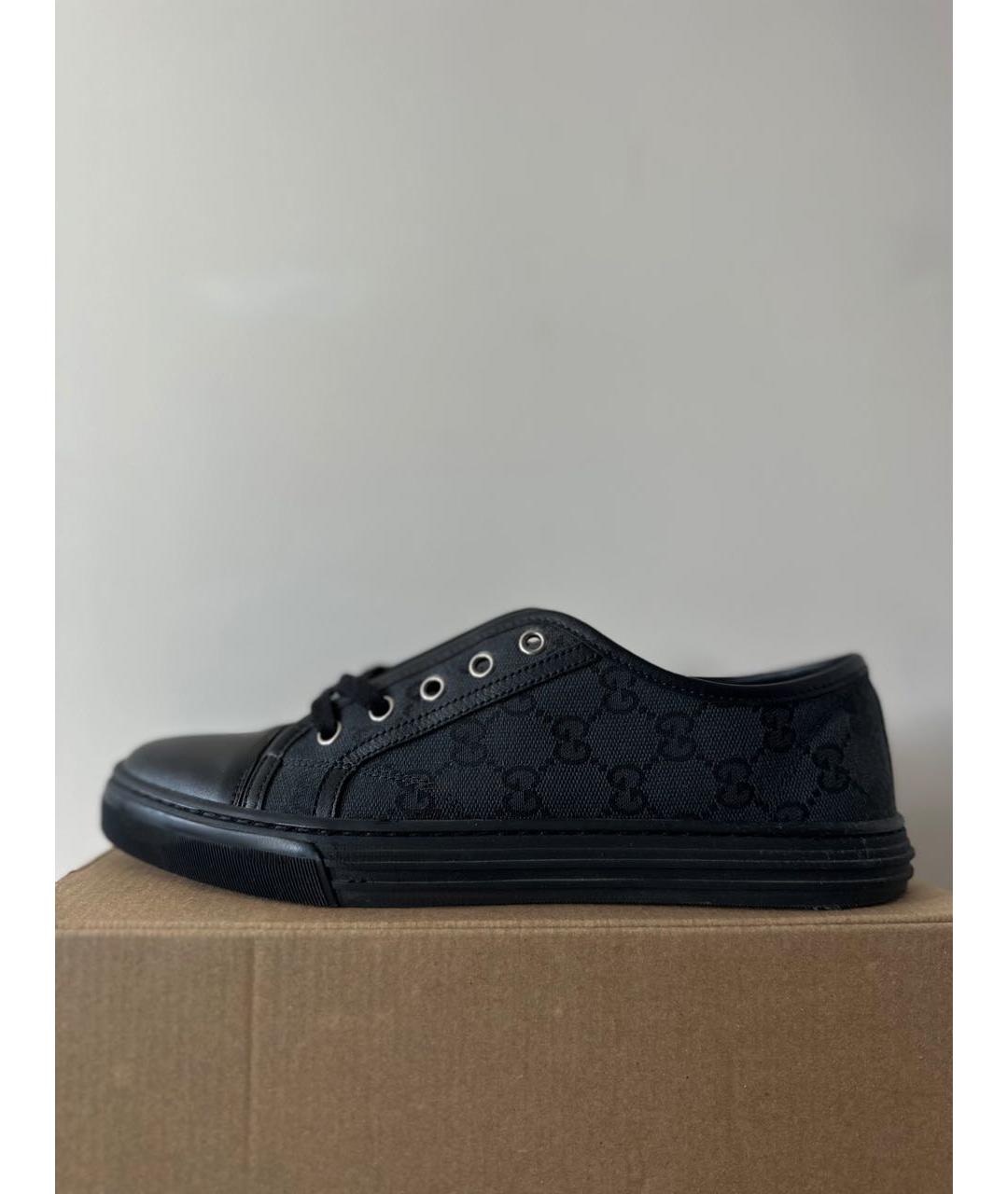 GUCCI Черные кожаные кеды, фото 8