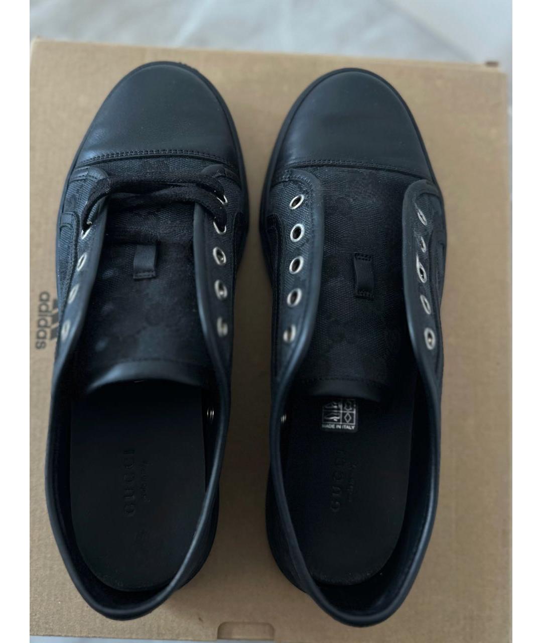 GUCCI Черные кожаные кеды, фото 4