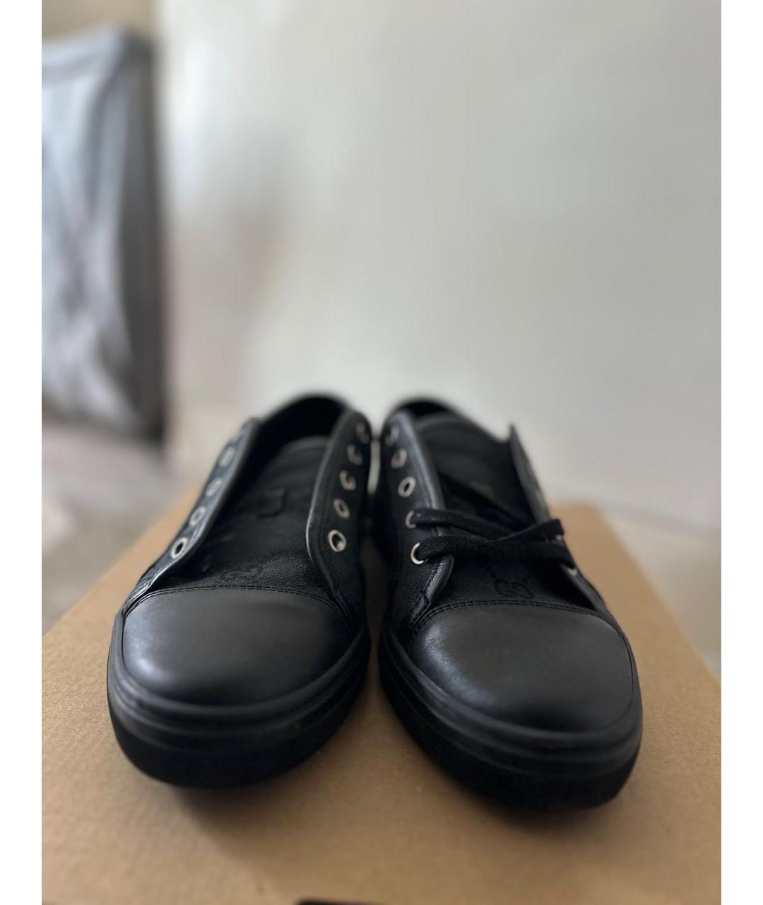 GUCCI Черные кожаные кеды, фото 3