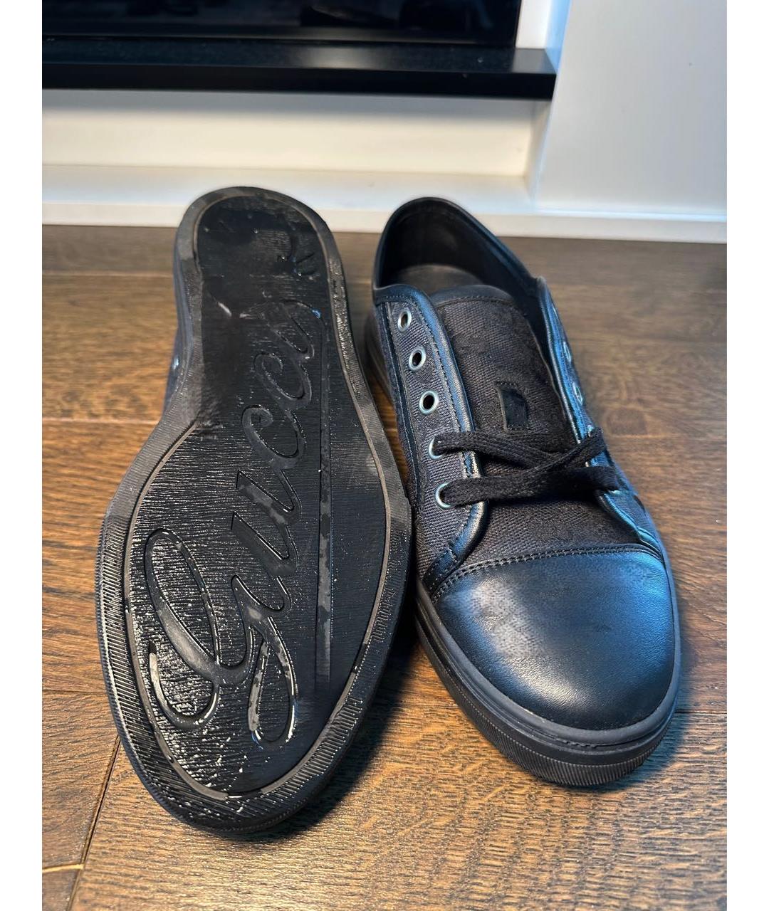 GUCCI Черные кожаные кеды, фото 7