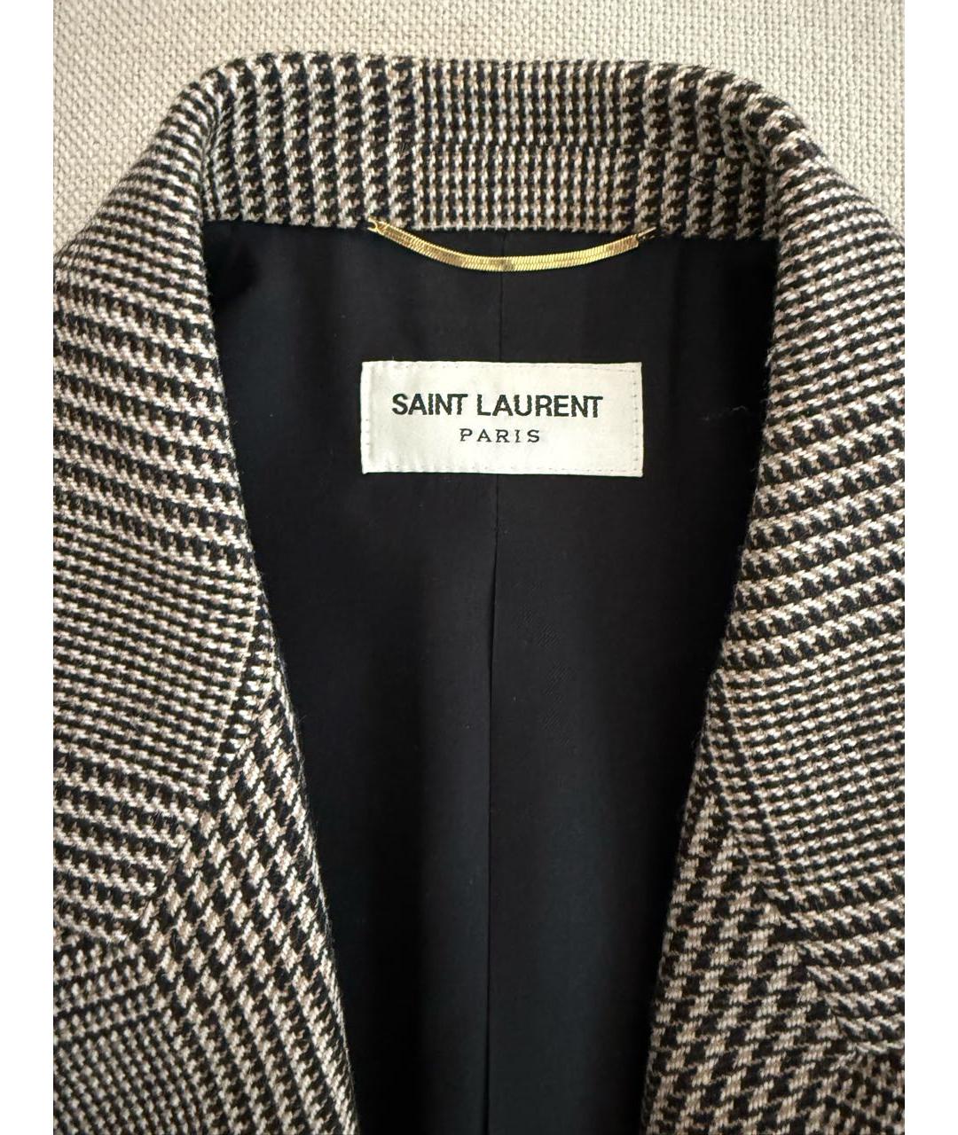 SAINT LAURENT Коричневый шерстяной жакет/пиджак, фото 3