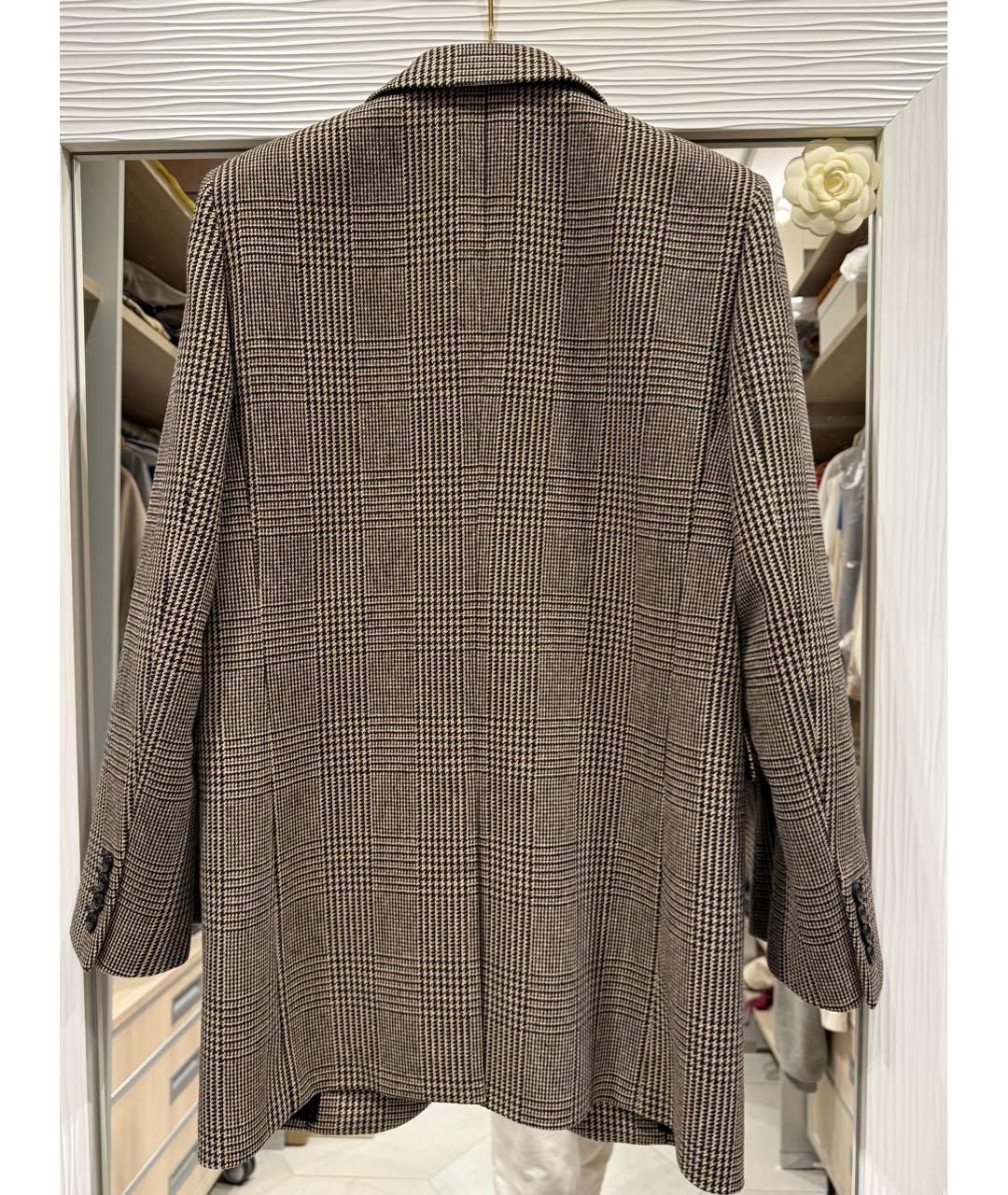 SAINT LAURENT Коричневый шерстяной жакет/пиджак, фото 2