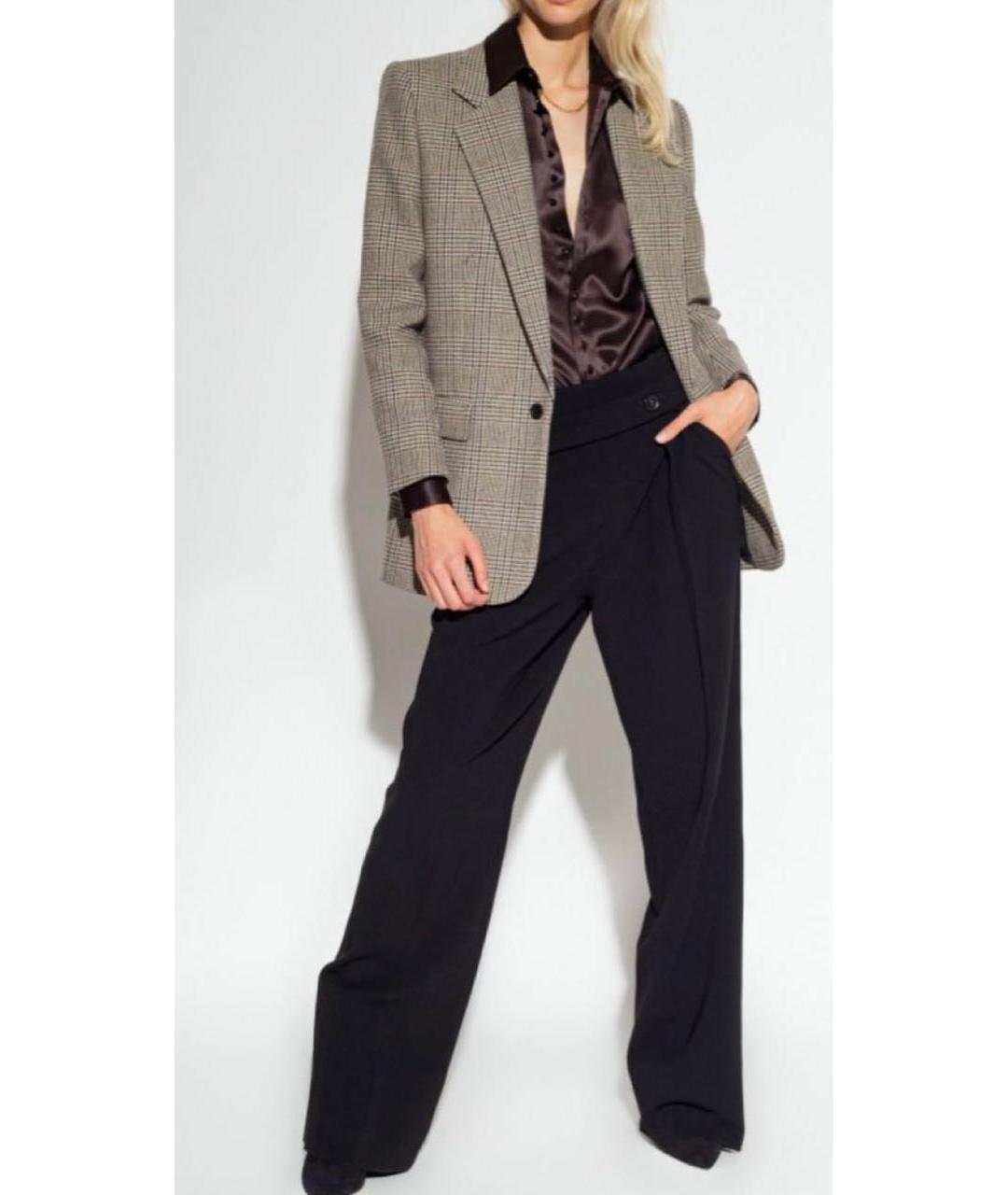 SAINT LAURENT Коричневый шерстяной жакет/пиджак, фото 6