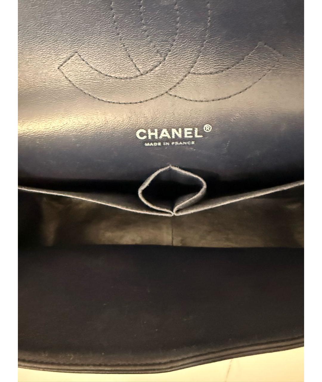 CHANEL Темно-синяя кожаная сумка через плечо, фото 5