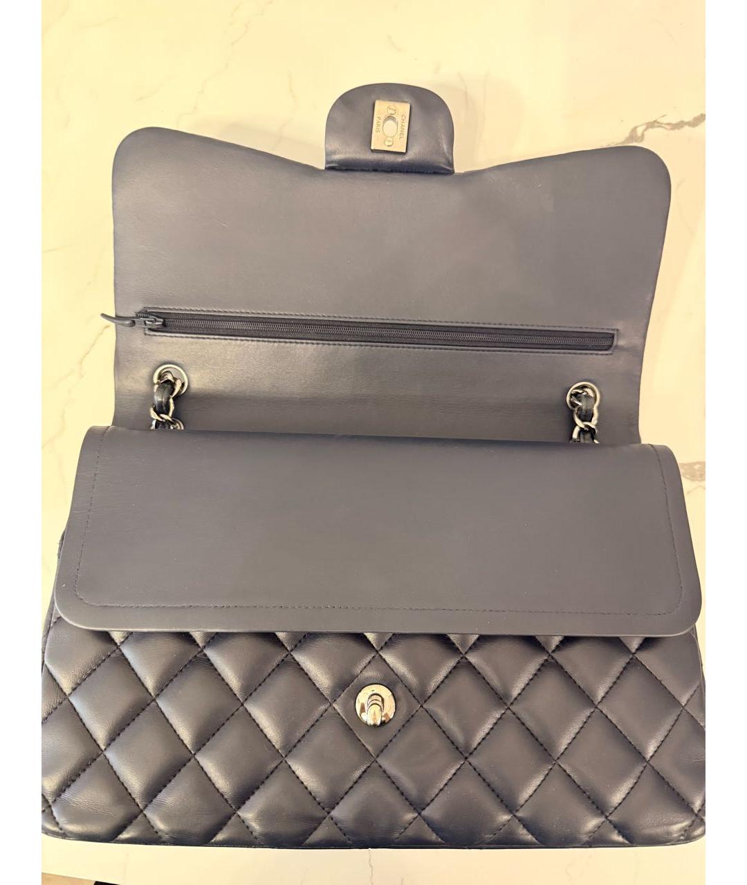 CHANEL Темно-синяя кожаная сумка через плечо, фото 2