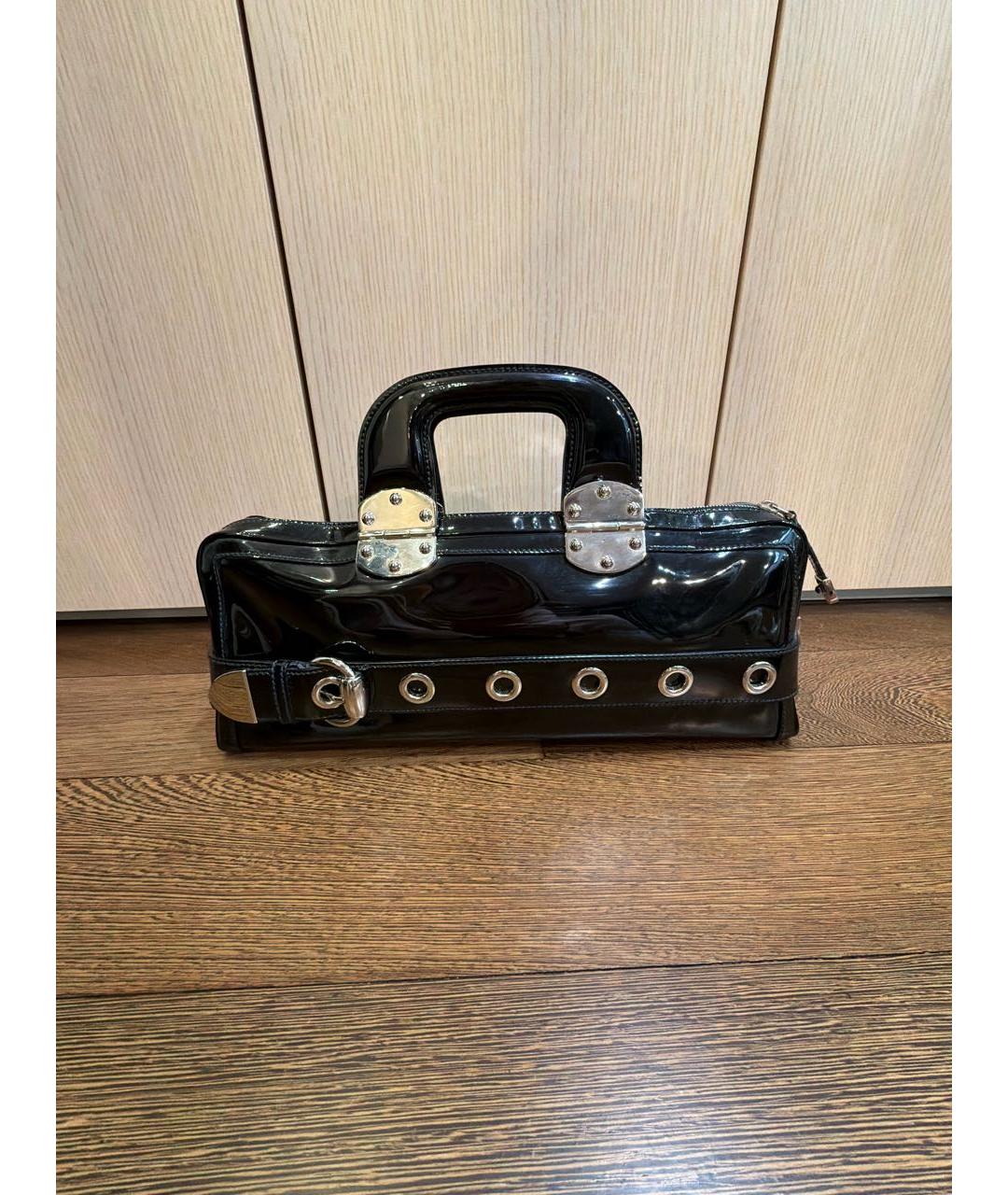 GUCCI Черная сумка с короткими ручками из лакированной кожи, фото 6