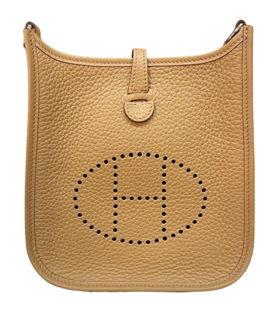 HERMES Бежевая кожаная сумка через плечо, фото 1