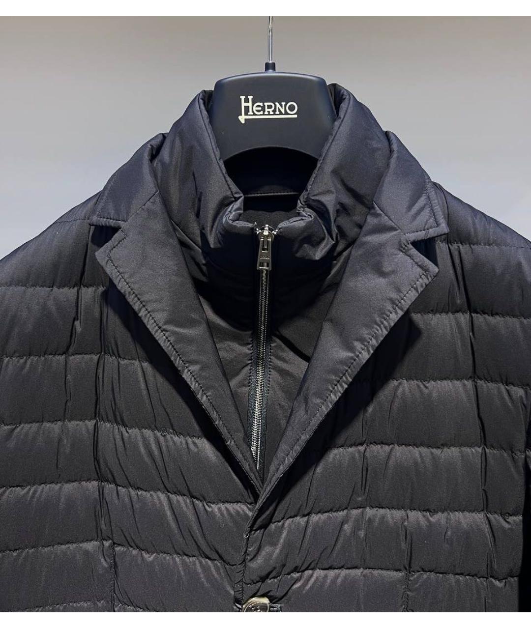 HERNO Черный полиамидовый пуховик, фото 3