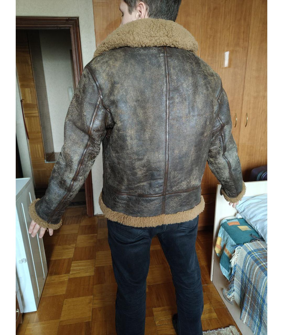 RALPH LAUREN Коричневая кожаная дубленка/шуба, фото 3