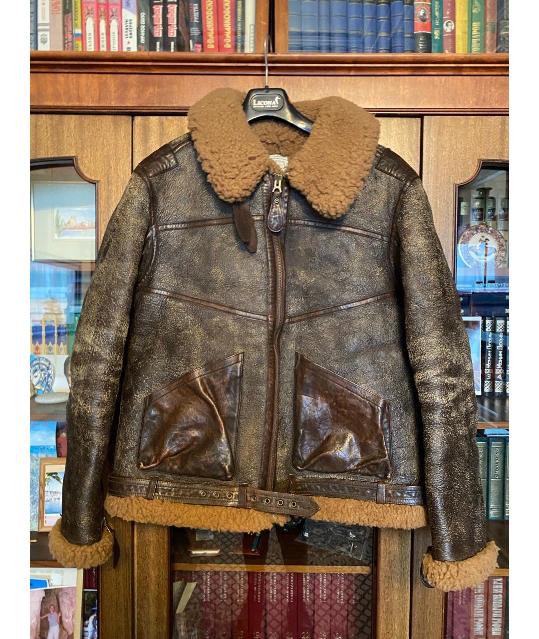 RALPH LAUREN Коричневая кожаная дубленка/шуба, фото 4