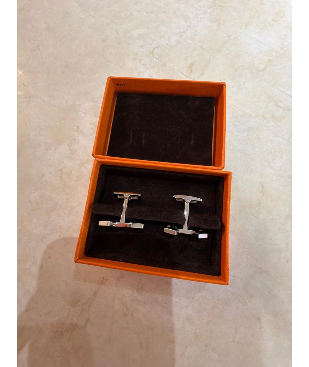 HERMES Темно-синие керамические запонки, фото 7