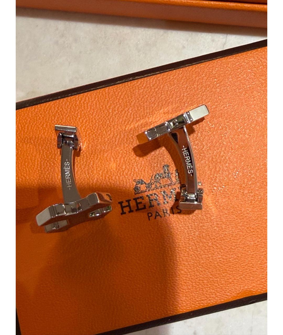 HERMES Темно-синие керамические запонки, фото 5