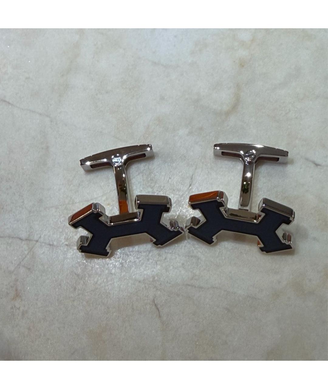 HERMES Темно-синие керамические запонки, фото 2