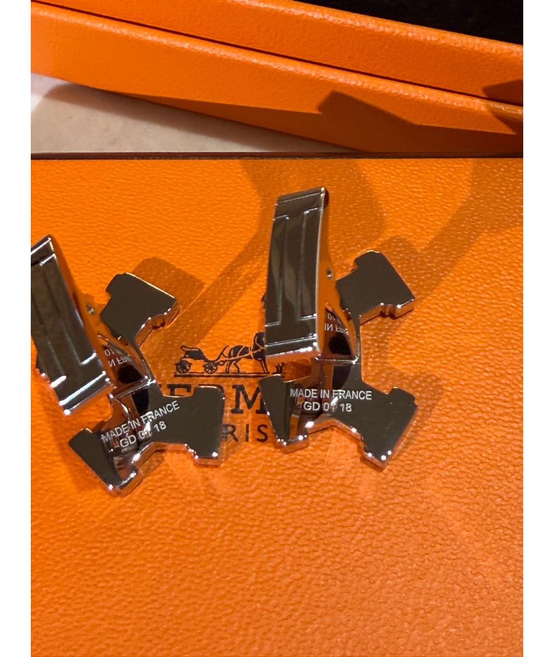 HERMES Темно-синие керамические запонки, фото 3