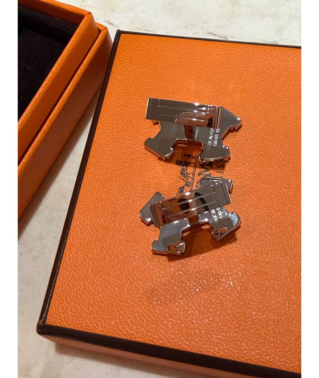 HERMES Темно-синие керамические запонки, фото 4