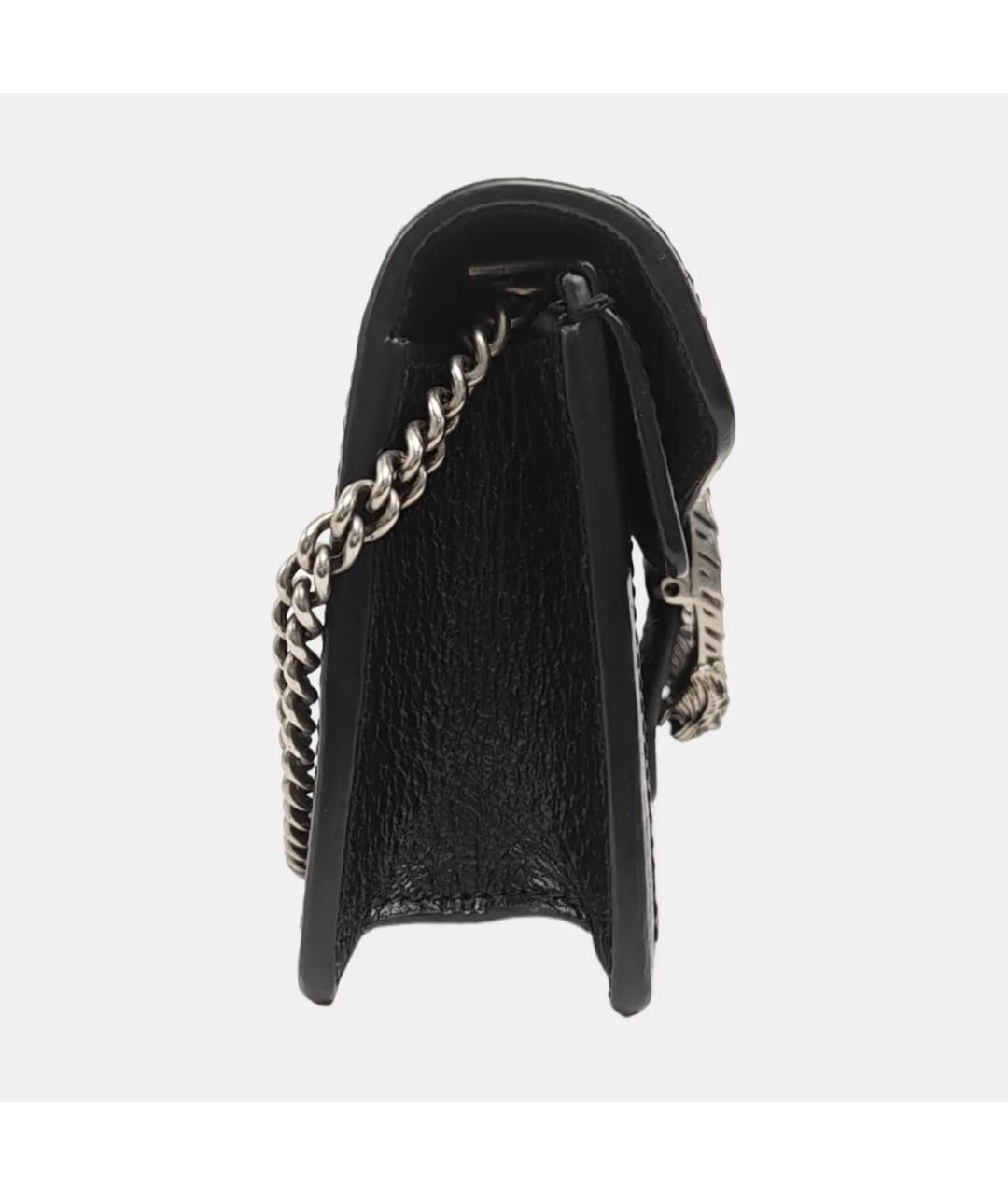 GUCCI Черная кожаная сумка через плечо, фото 3