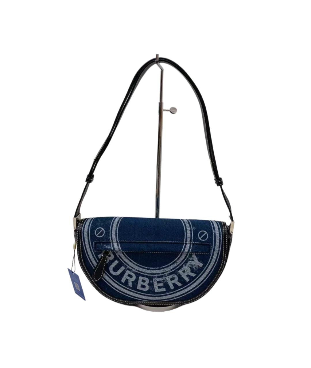 BURBERRY Голубая деним сумка с короткими ручками, фото 8