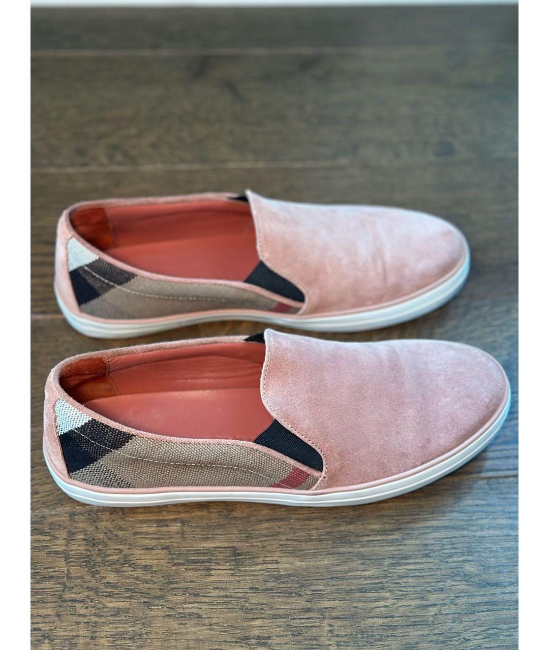 BURBERRY Коралловые замшевые лоферы, фото 9