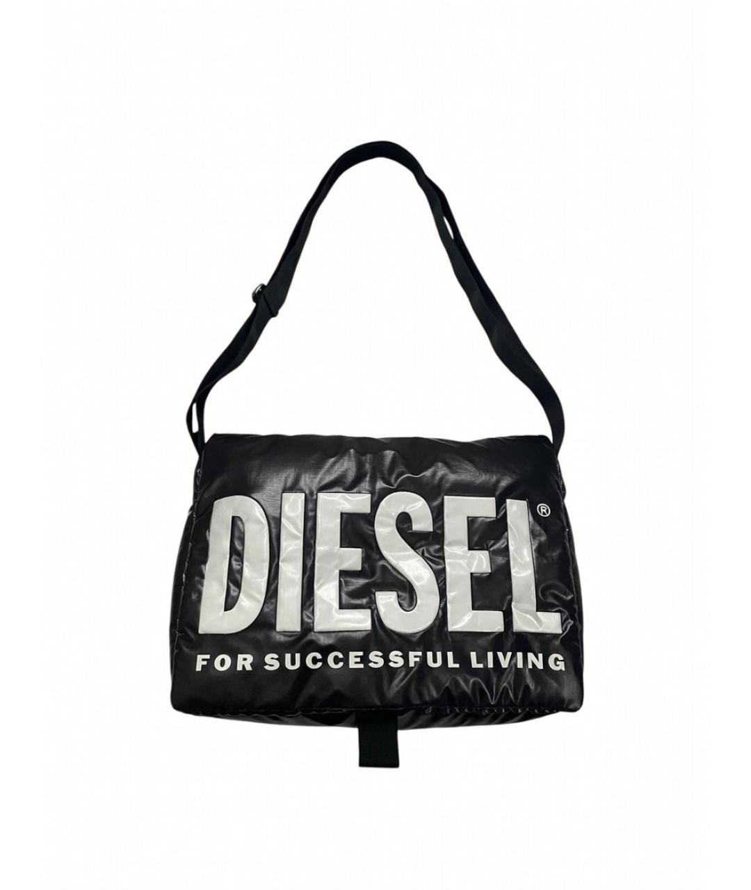 DIESEL Черная синтетическая сумка на плечо, фото 1