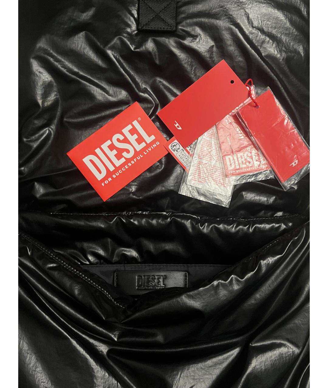 DIESEL Черная синтетическая сумка на плечо, фото 3