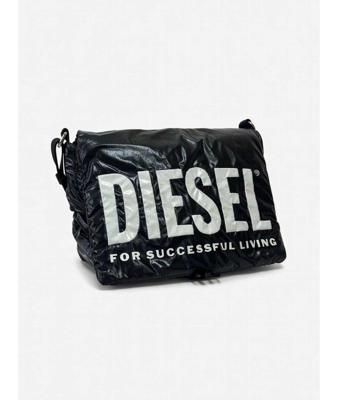 DIESEL Черная синтетическая сумка на плечо, фото 2