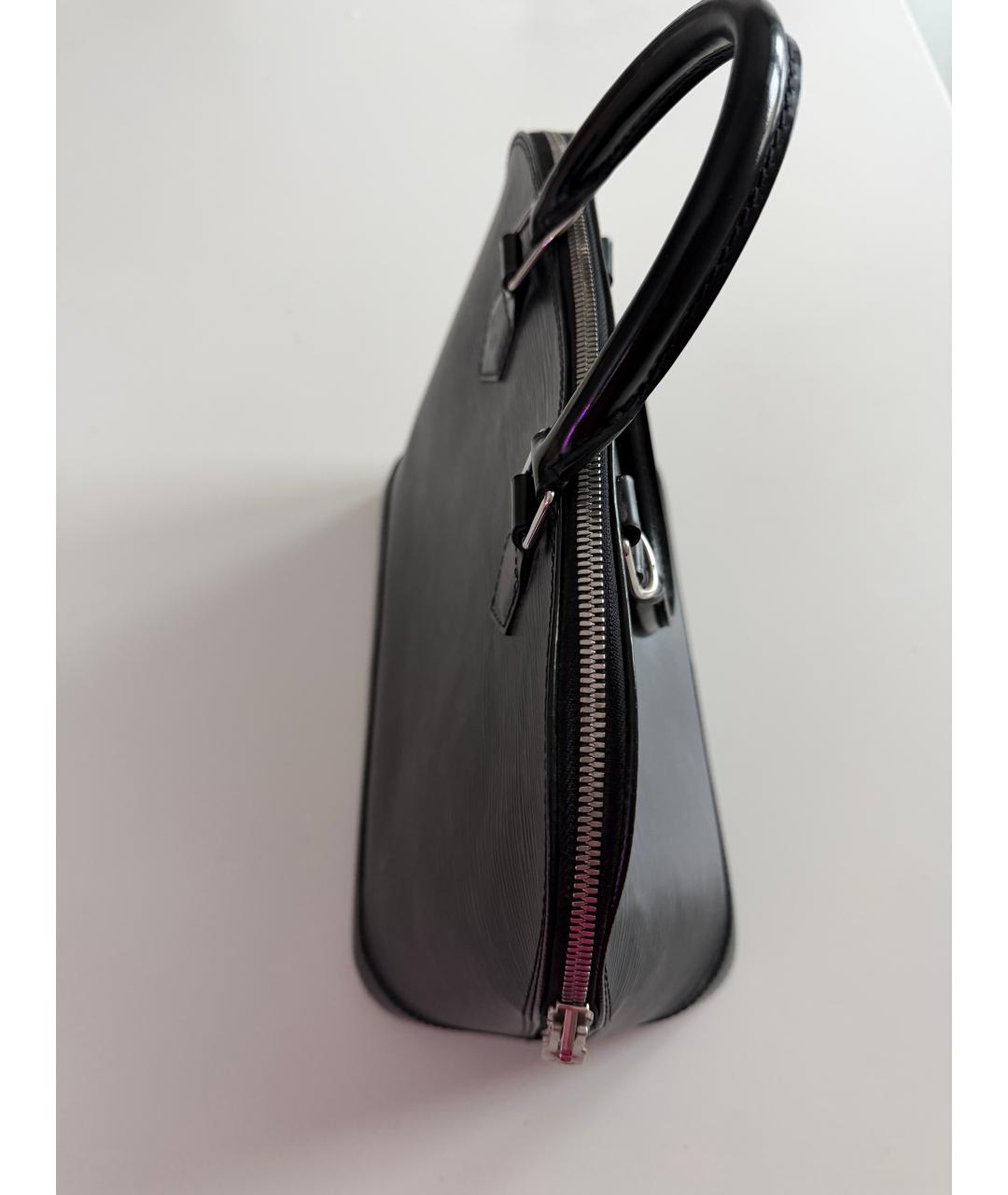 LOUIS VUITTON Черная кожаная сумка с короткими ручками, фото 2