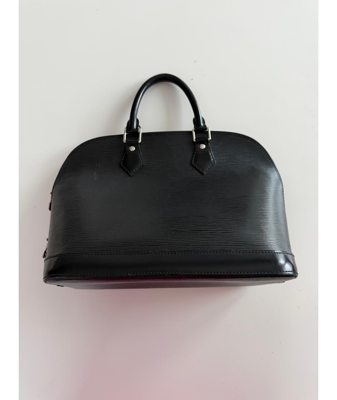 LOUIS VUITTON Черная кожаная сумка с короткими ручками, фото 3