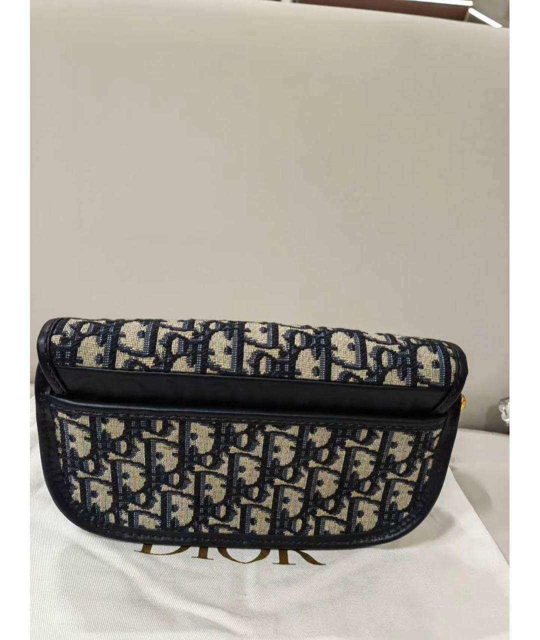 CHRISTIAN DIOR Голубая тканевая сумка через плечо, фото 3