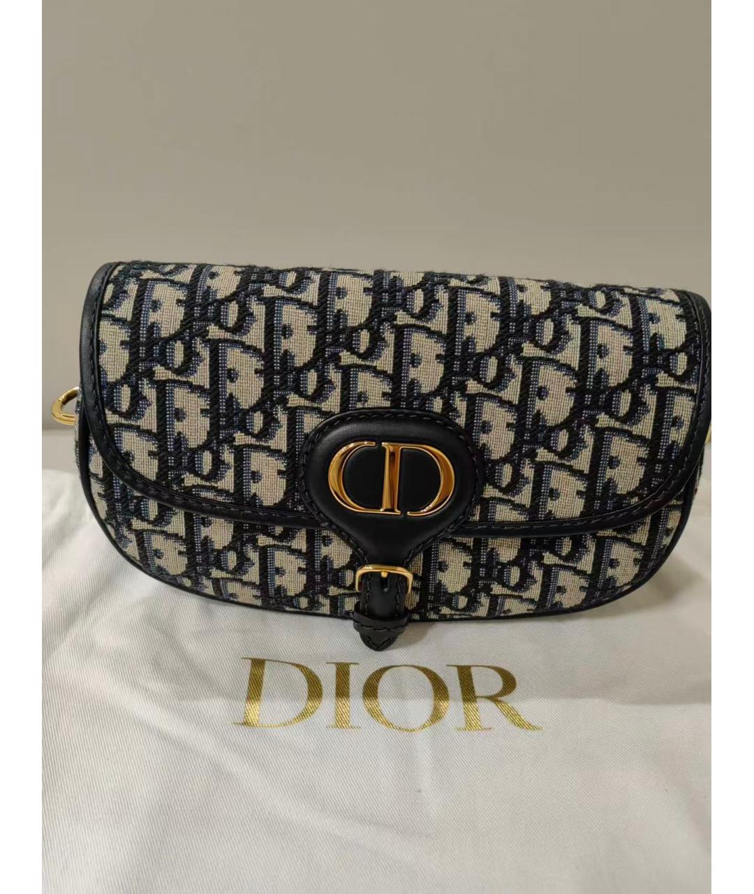 CHRISTIAN DIOR Голубая тканевая сумка через плечо, фото 7