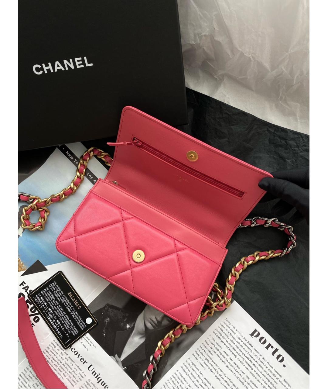 CHANEL Розовая кожаная сумка через плечо, фото 6