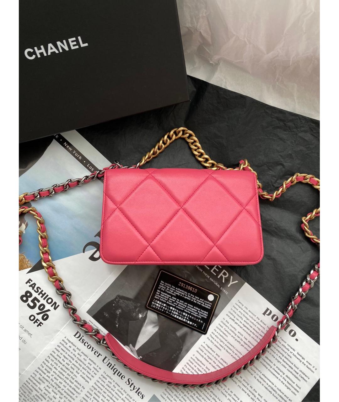 CHANEL Розовая кожаная сумка через плечо, фото 2