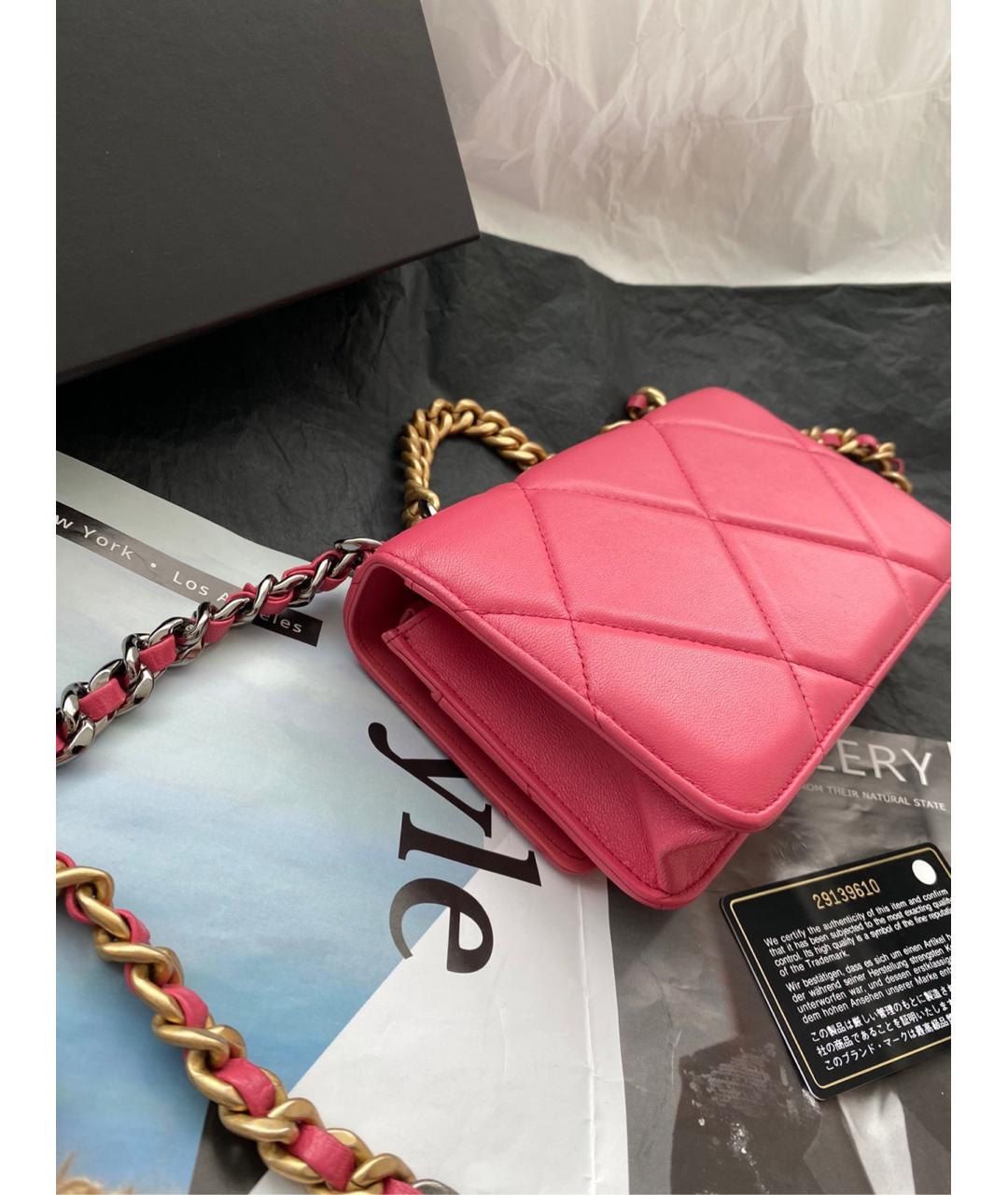 CHANEL Розовая кожаная сумка через плечо, фото 4