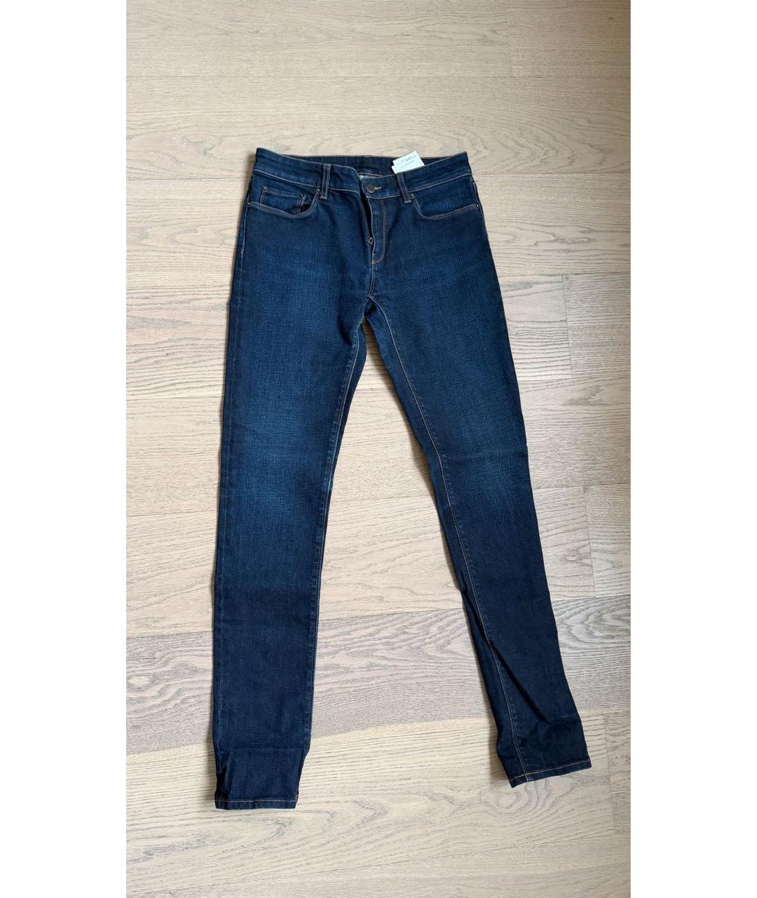 PRADA Темно-синие хлопковые прямые джинсы, фото 5