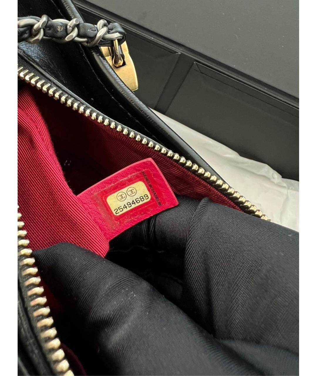 CHANEL Черная кожаная сумка через плечо, фото 8