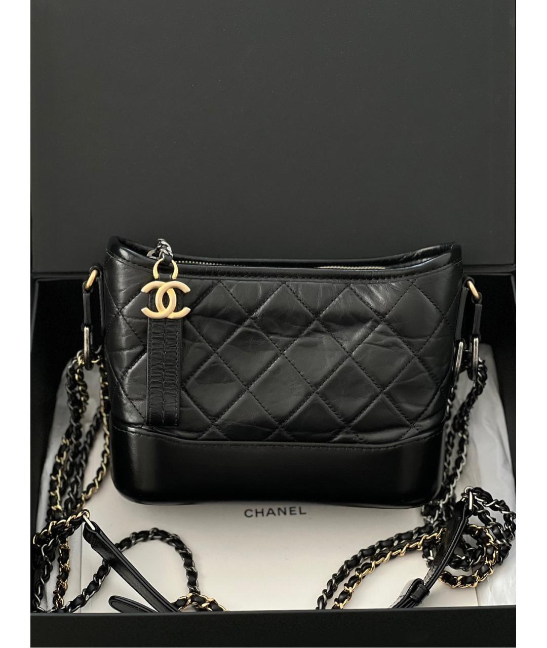 CHANEL Черная кожаная сумка через плечо, фото 9